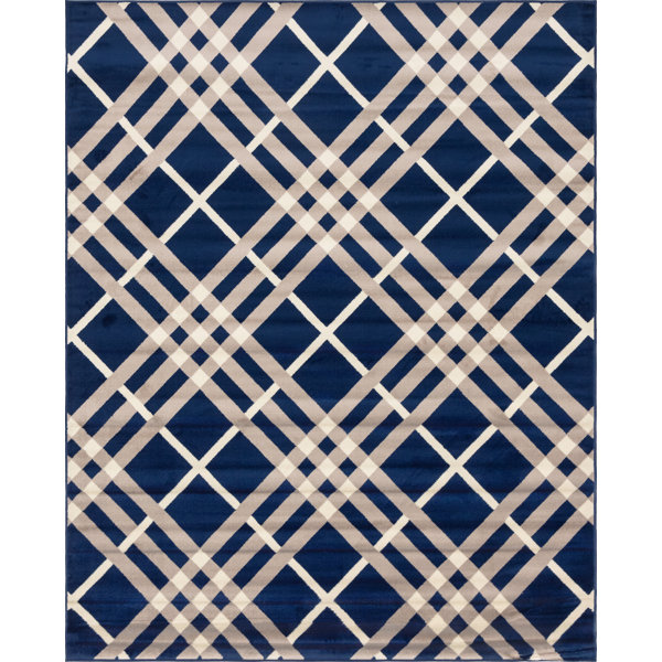 JaneSeymour™ Plaid Navy Blue Area Rug & Reviews Wayfair